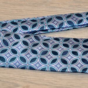 TED BAKER LONDON tie 100% Silk Geometrical Blue Designer